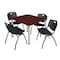 Kee Kee Square Table & Chair Set, Wood, Metal, Plastic Top, Mahogany TB4848MHBPCM47BK - alternate 1